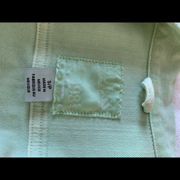 GUESS Light Green Jean Cropped Jacket - Picture 3 of 3